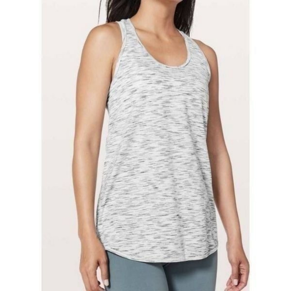 Lululemon Open Up Tank Top  Gray Abstract Womens Size M Athletic Active Yoga